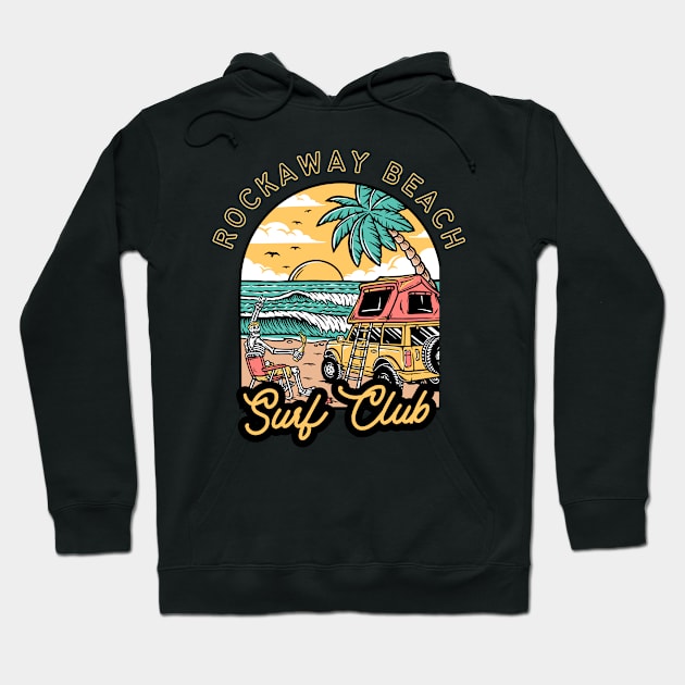 Rockaway Beach Surf Club Hoodie by Jedistudios 